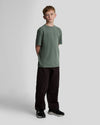 Jongens Linen T-shirt van Lyle & Scott in de kleur X583 Green Mercurial in maat 170-176.
