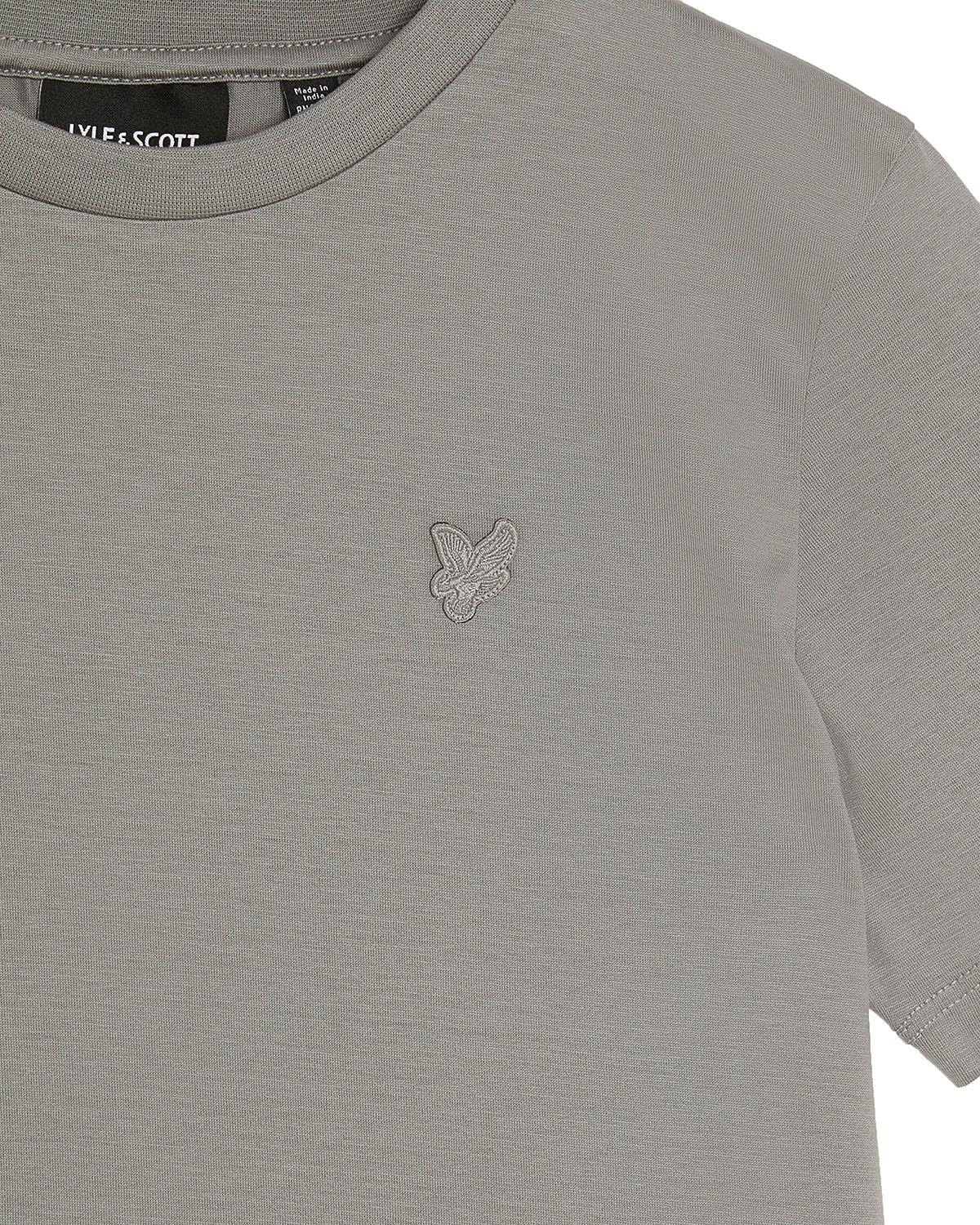 Jongens Tonal T-shirt van Lyle & Scott in de kleur X852 Sharkskin in maat 170-176.