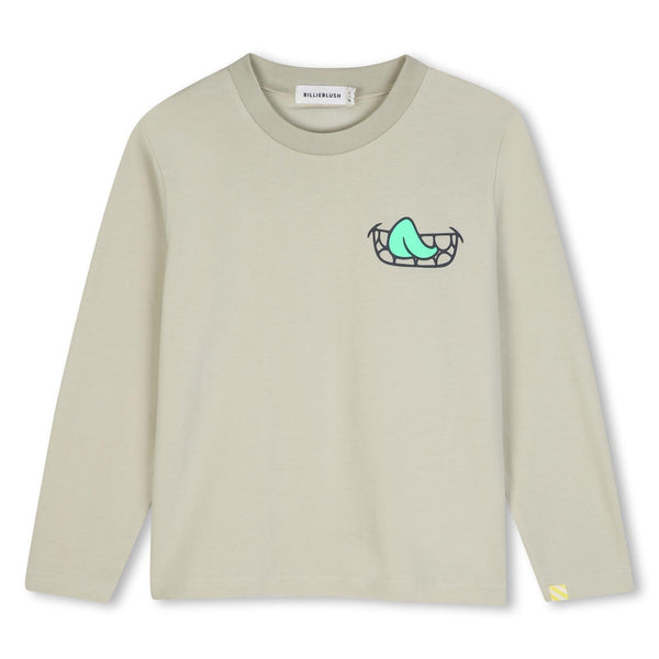 jongens LONG SLEEVE T-SHIRT van Billieblush in de kleur Beige in maat 140.