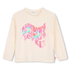 meisjes LONG SLEEVE T-SHIRT van Billieblush in de kleur Beige in maat 140.