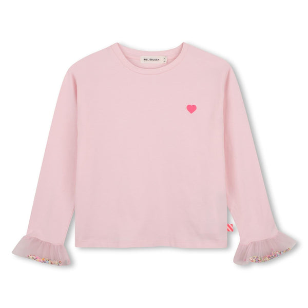 meisjes LONG SLEEVE T-SHIRT van Billieblush in de kleur Pink in maat 140.