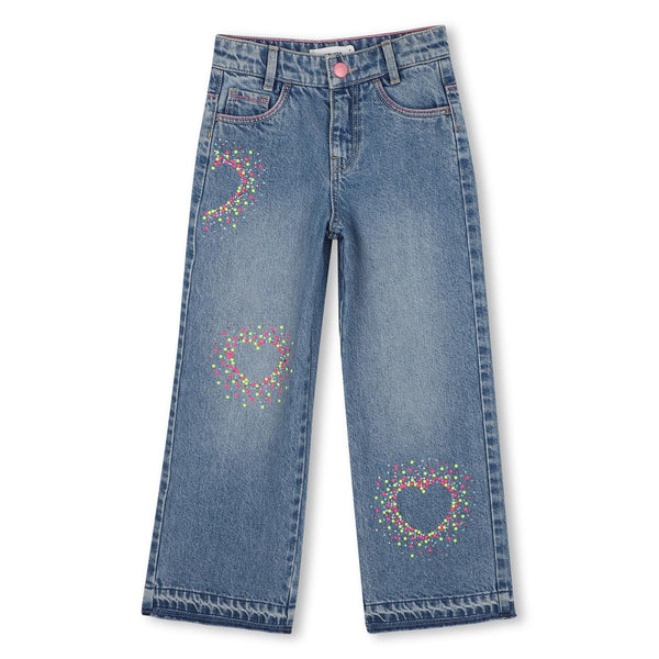 meisjes DENIM TROUSERS van Billieblush in de kleur Blue in maat 140.