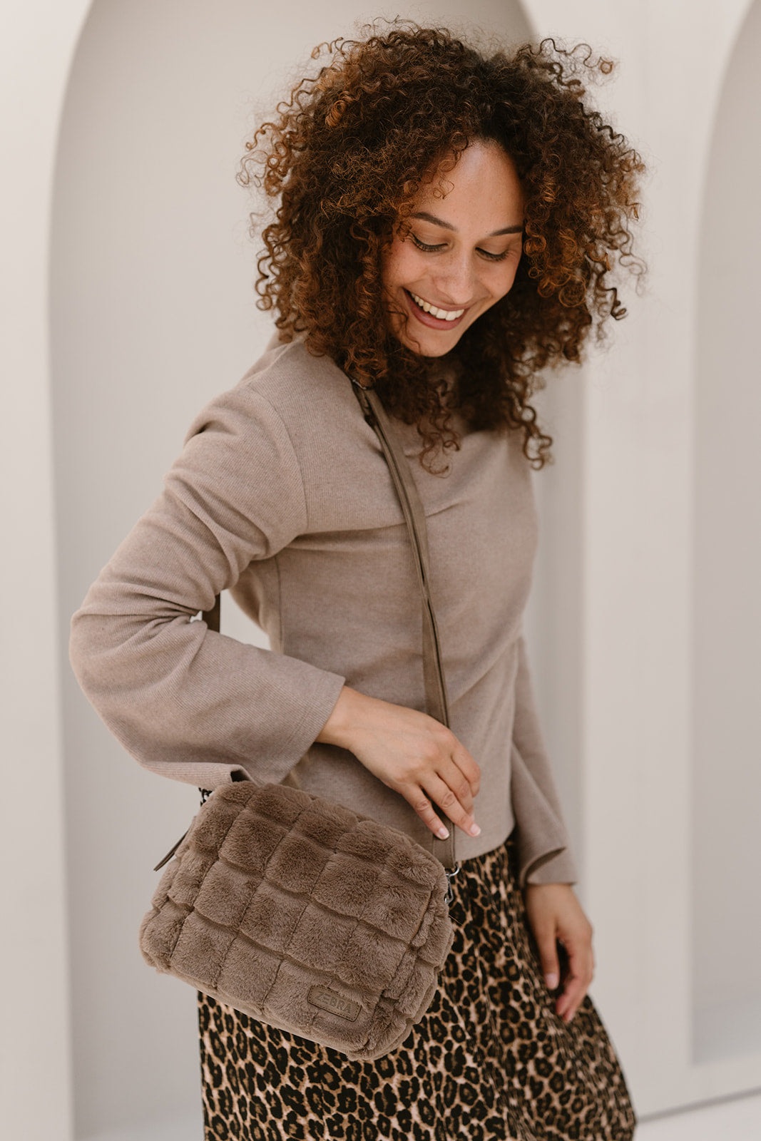 Zebra Crossbodybag Milou - Donkertaupe