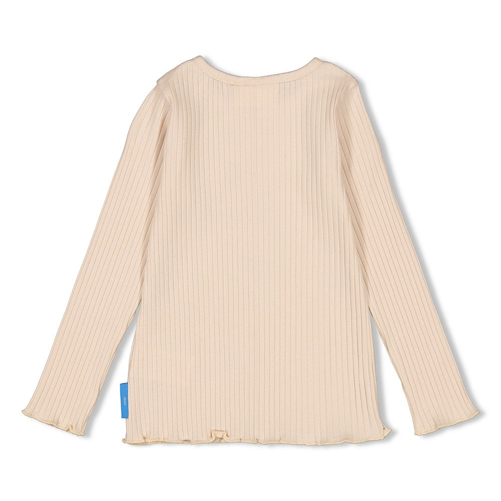 Meisjes Longsleeve rib - Amour Toujours van Jubel in de kleur Kit in maat 128.