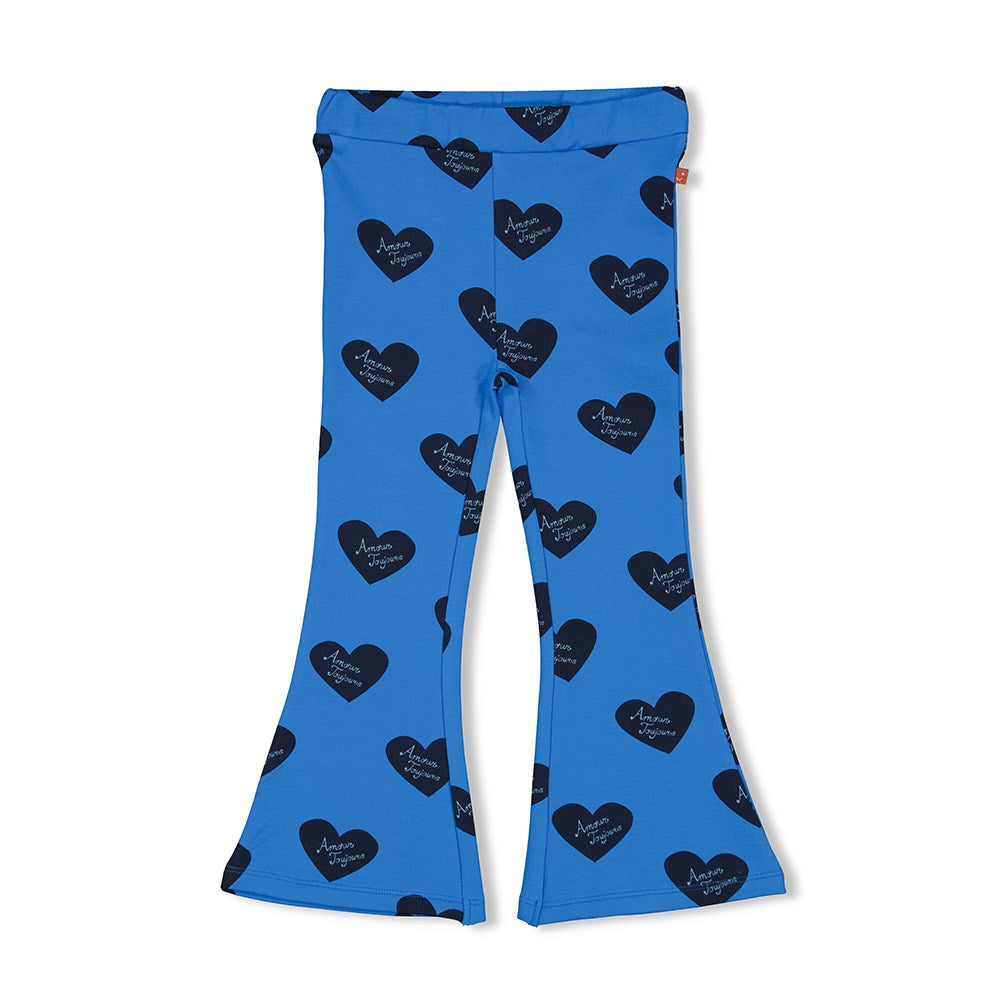 Meisjes Flared broek AOP - Amour Toujours van Jubel in de kleur Blauw in maat 128.