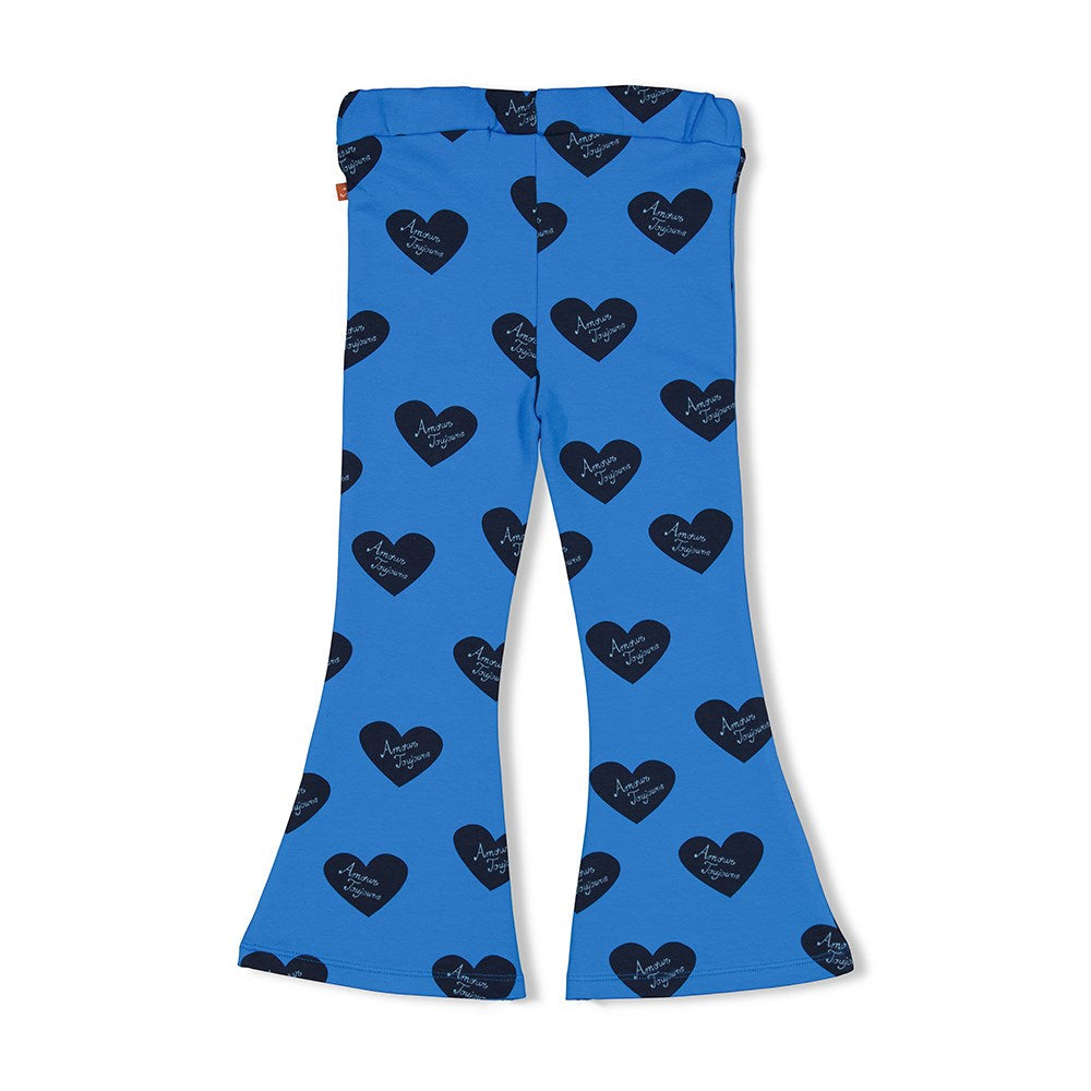 Meisjes Flared broek AOP - Amour Toujours van Jubel in de kleur Blauw in maat 128.