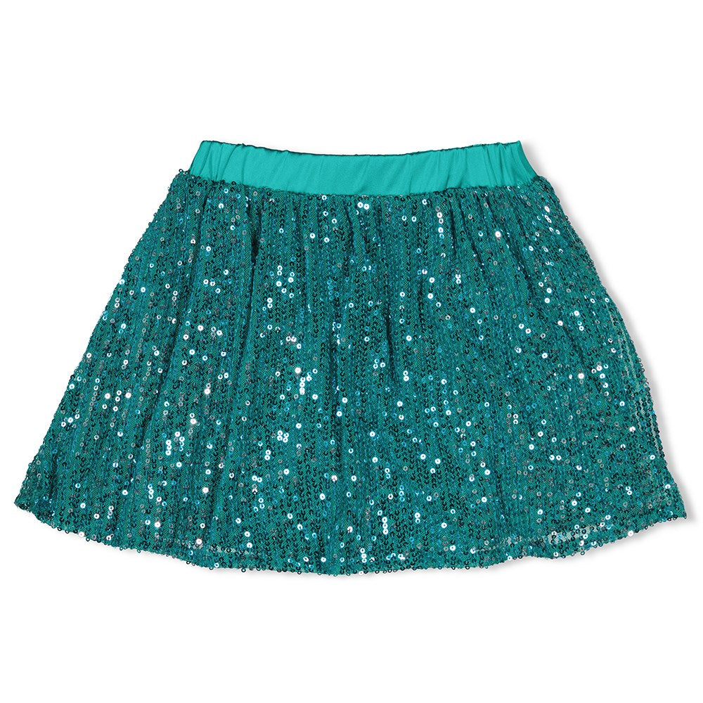 Meisjes Pailetten rok - Girls Club van Jubel in de kleur Teal in maat 128.