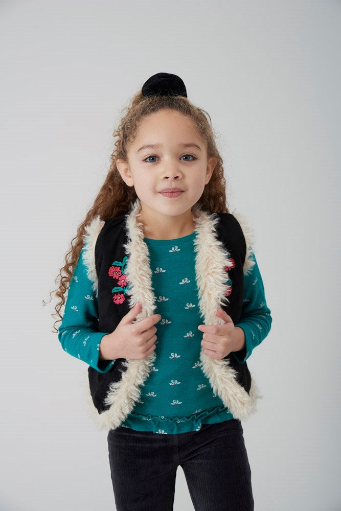 Jubel Omkeerbaar gilet suède look teddy - Girls Club