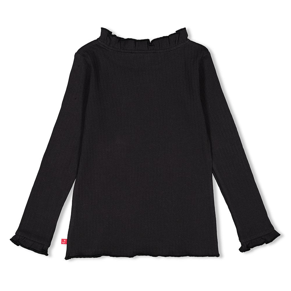 Meisjes Longsleeve - Girls Club van Jubel in de kleur Antraciet in maat 128.