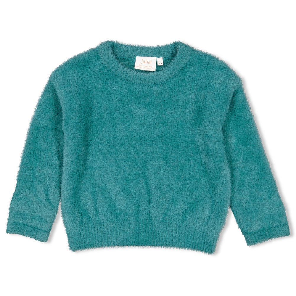 Meisjes Sweater - Girls Club van Jubel in de kleur Teal in maat 128.