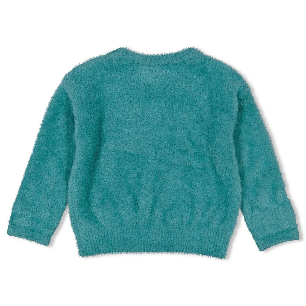 Meisjes Sweater - Girls Club van Jubel in de kleur Teal in maat 128.