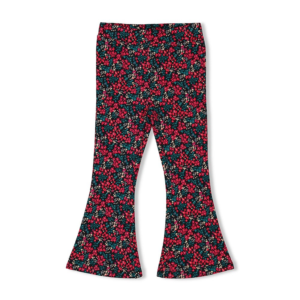 Meisjes Flared broek AOP - Girls Club van Jubel in de kleur Antraciet in maat 128.