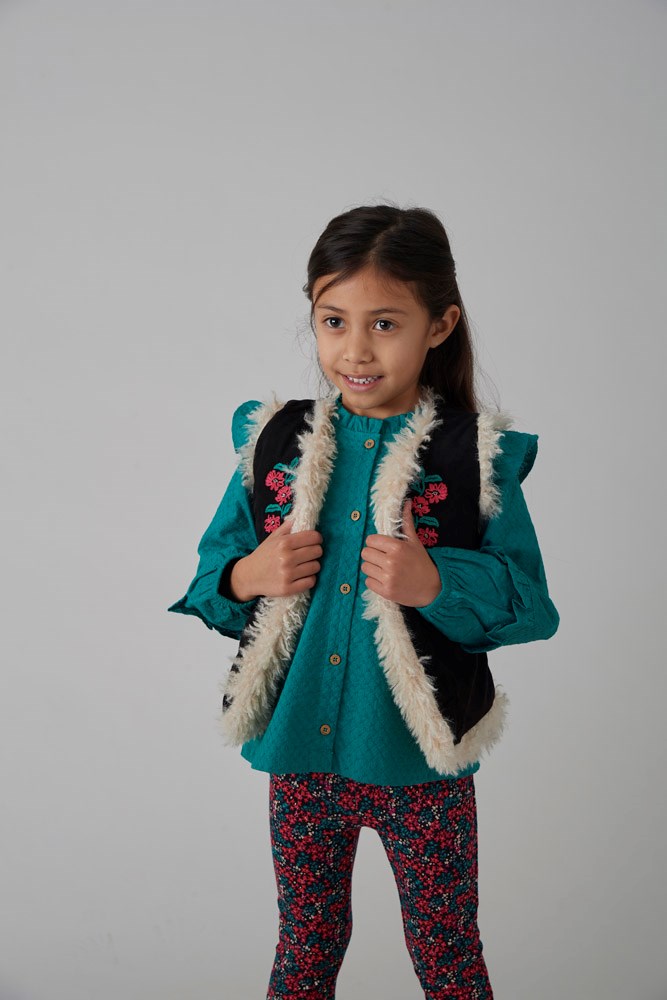 Jubel Omkeerbaar gilet suède look teddy - Girls Club