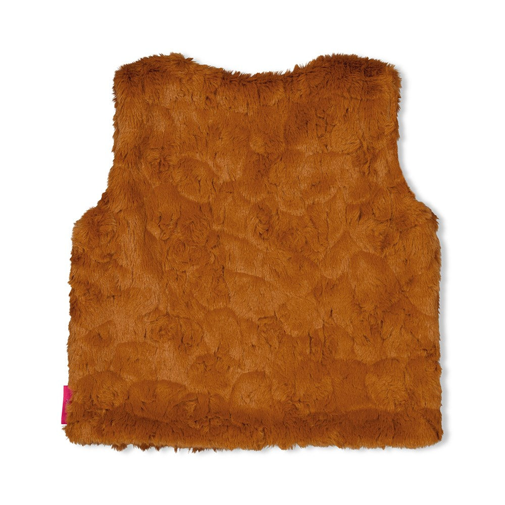 Meisjes Gilet Teddy - Forest Fancy van Jubel in de kleur Bruin in maat 128.