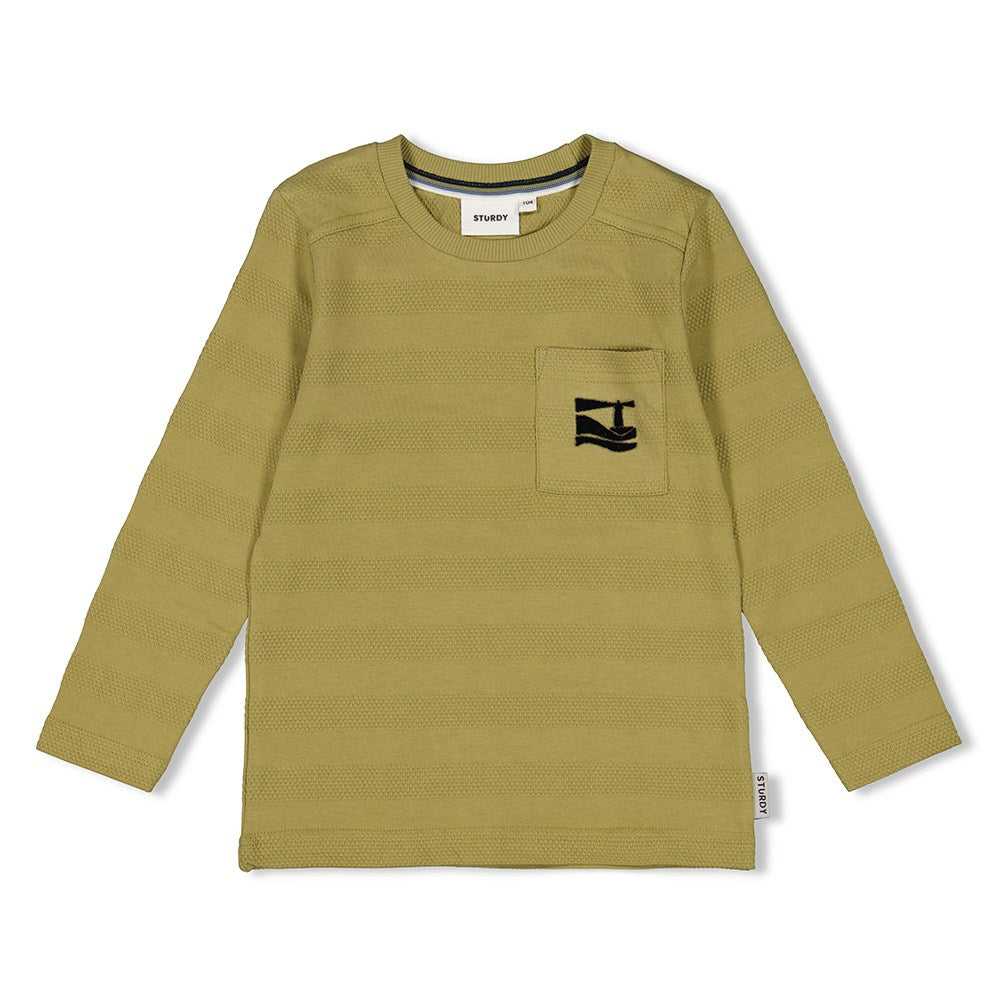 Jongens Longsleeve - Coastal Cool van Sturdy in de kleur Groen in maat 128.