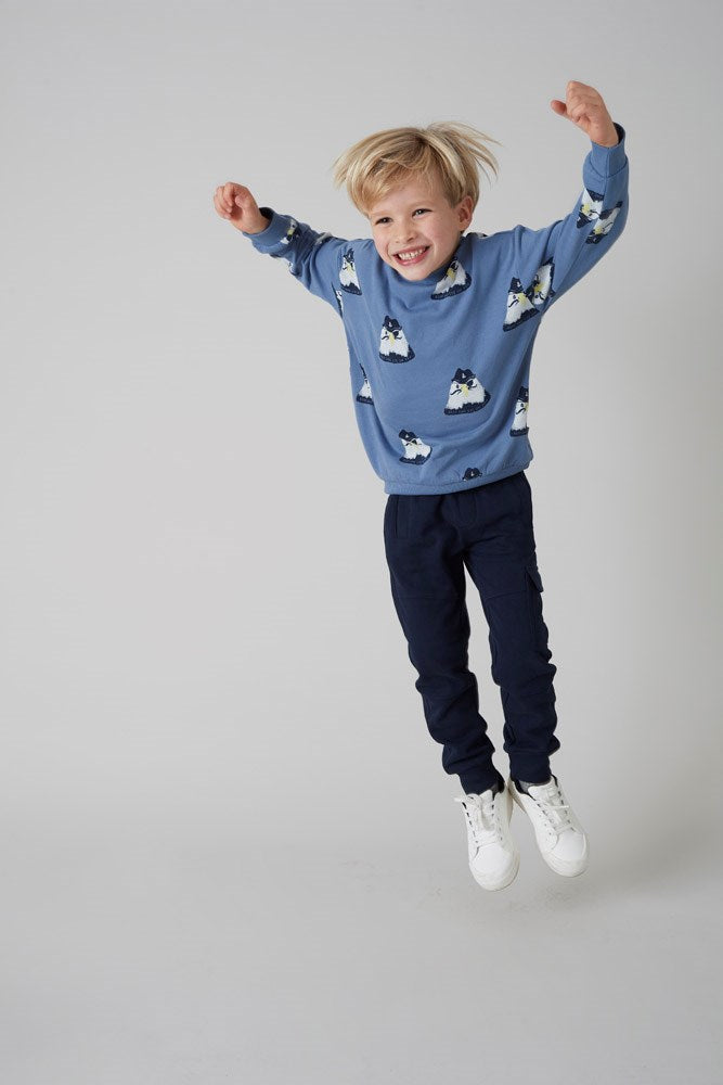 Jongens Sweater AOP - Coastal Cool van Sturdy in de kleur Blauw in maat 128.