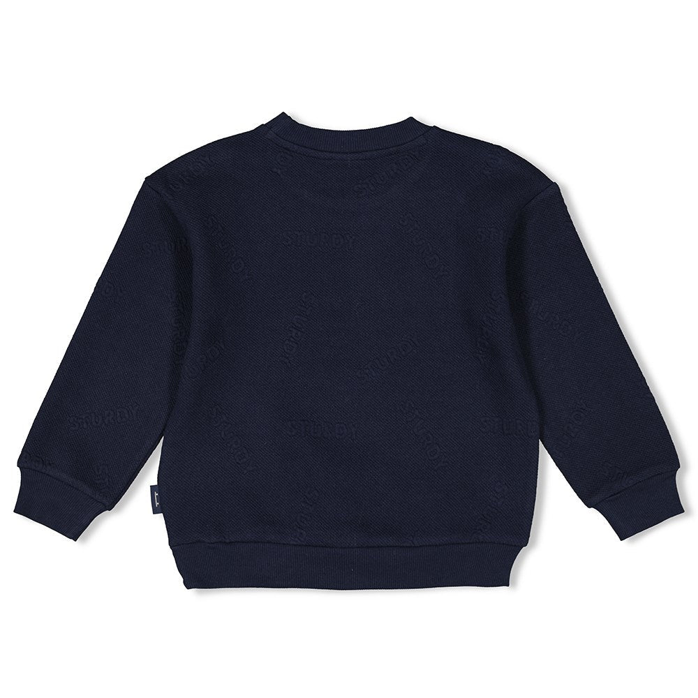 Jongens Sweater - Coastal Cool van Sturdy in de kleur Marine in maat 128.