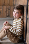 Jongens Longsleeve streep - Jump For Joy van Sturdy in de kleur Olijf in maat 128.