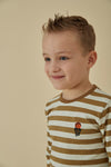 Jongens Longsleeve streep - Jump For Joy van Sturdy in de kleur Olijf in maat 128.