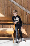 Jongens Longsleeve Sky High - Jump For Joy van Sturdy in de kleur Antraciet in maat 128.