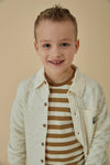 Jongens Longsleeve streep - Jump For Joy van Sturdy in de kleur Olijf in maat 128.