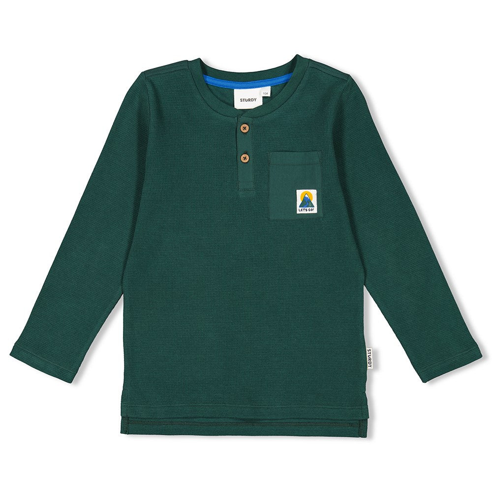 Jongens Longsleeve - Fun Days van Sturdy in de kleur Groen in maat 128.