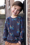 Jongens Sweater AOP - Fun Days van Sturdy in de kleur Antraciet in maat 128.