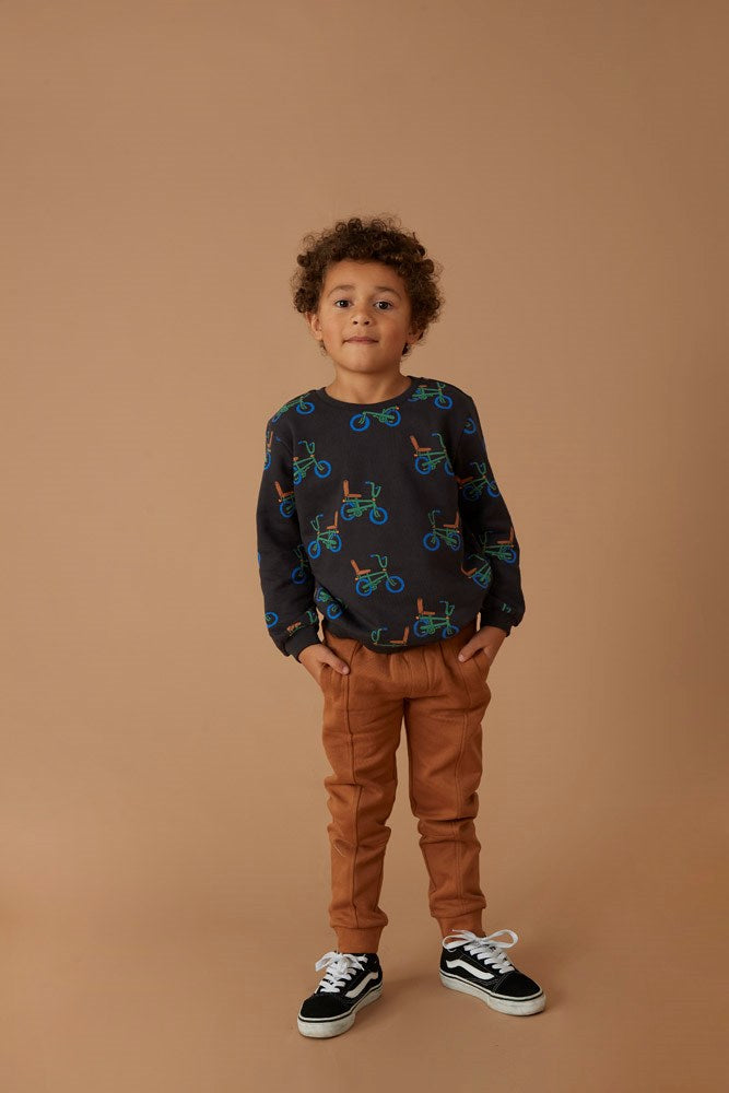 Jongens Broek - Fun Days van Sturdy in de kleur Camel in maat 128.