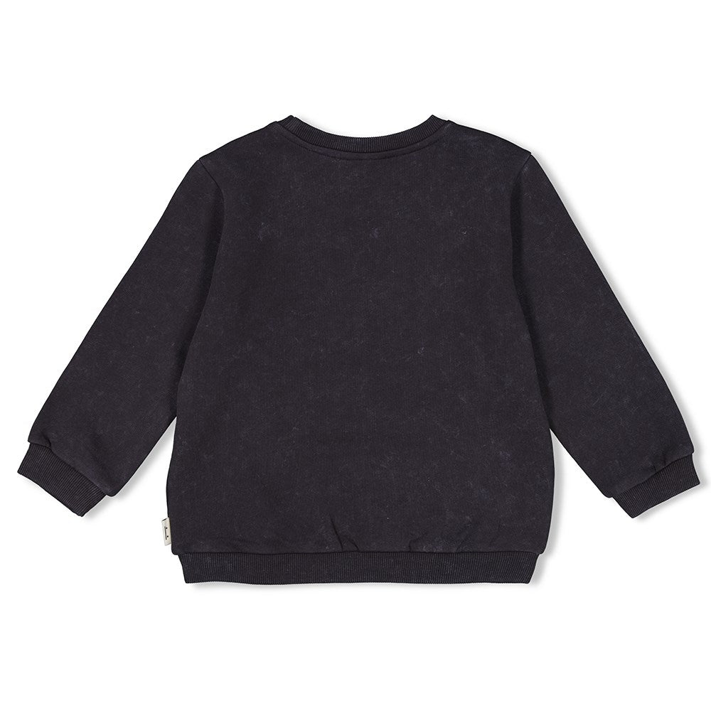 Jongens Sweater - Fun Days van Sturdy in de kleur Antraciet in maat 128.