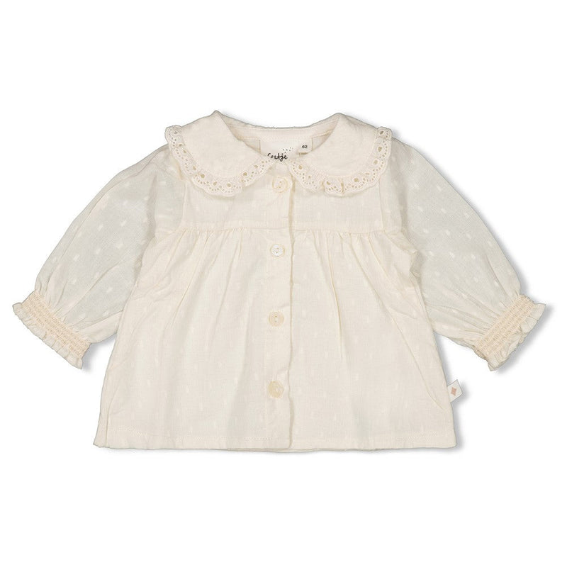 Meisjes Blouse - Winter Woven van Feetje in de kleur Off White in maat 86.