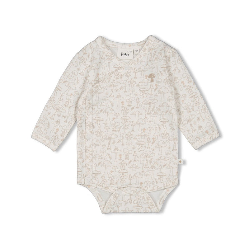 Unisexs Wikkelromper AOP - Dear Autumn van Feetje in de kleur Off White in maat 62.