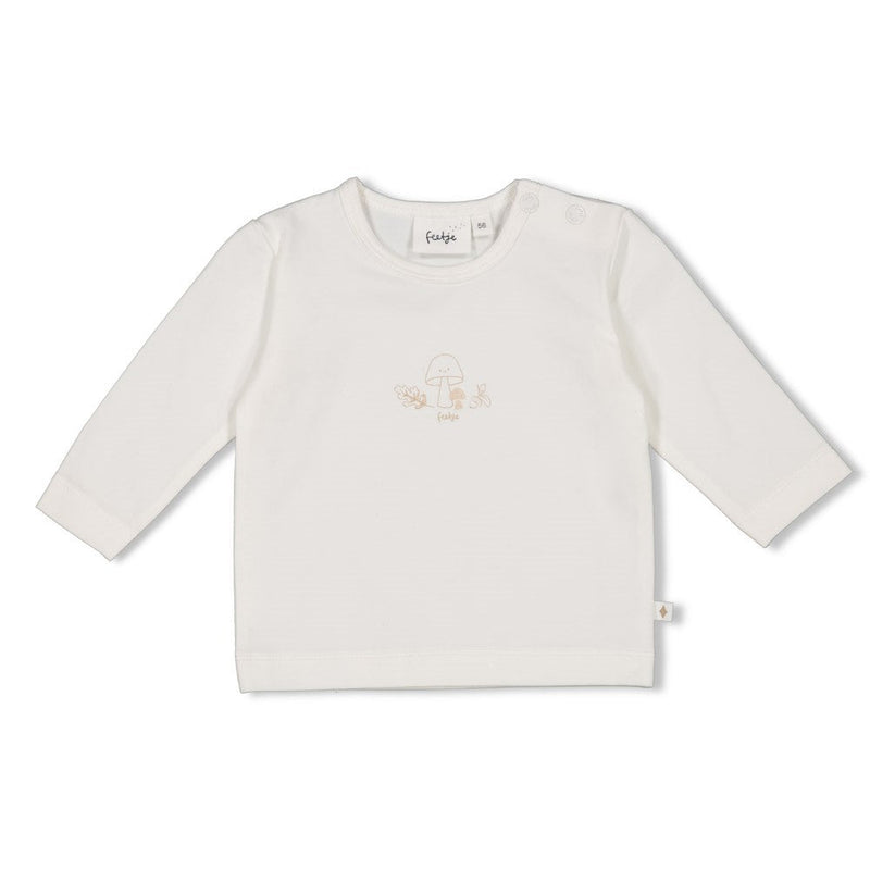 Unisexs Longsleeve - Dear Autumn van Feetje in de kleur Off White in maat 62.
