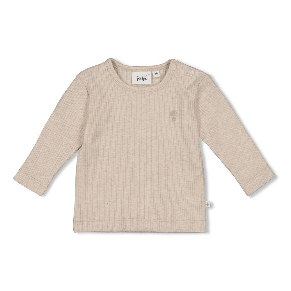 Unisexs Longsleeve rib - Dear Autumn van Feetje in de kleur Bruin in maat 62.