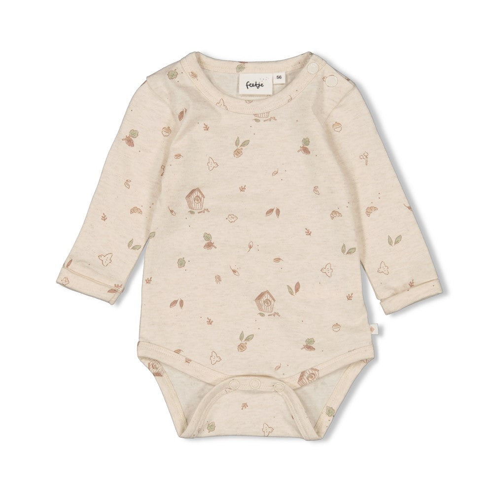 Unisexs Romper AOP - Fall Favorites van Feetje in de kleur Off White in maat 62.