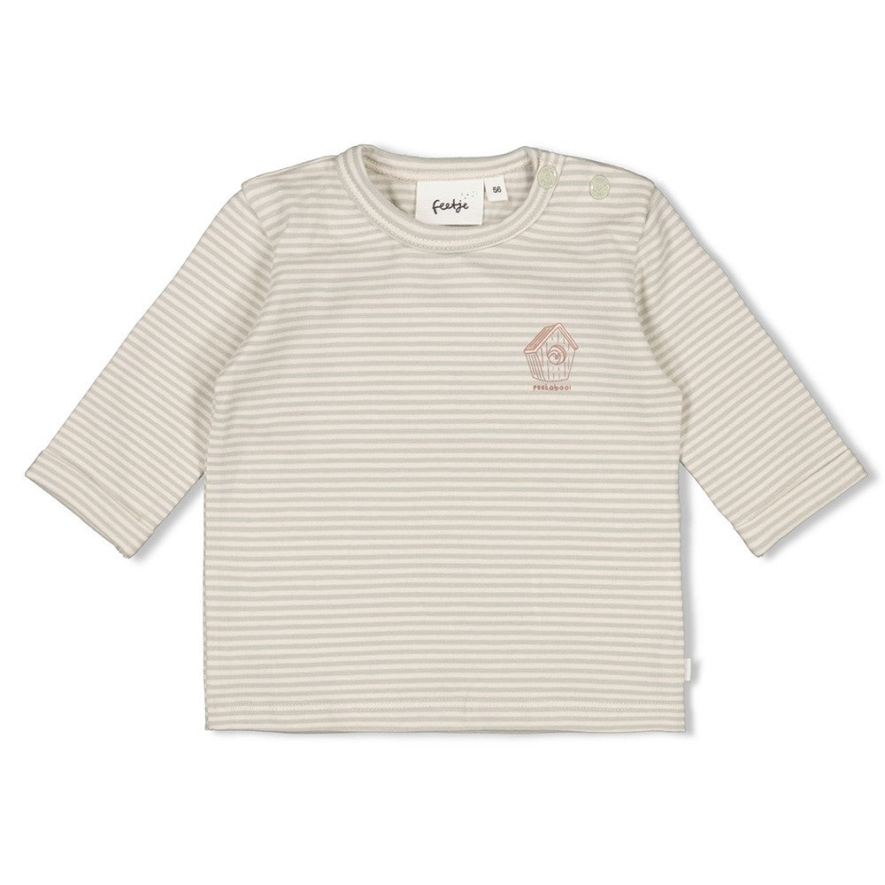 Unisexs Longsleeve streep - Fall Favorites van Feetje in de kleur Groen in maat 62.