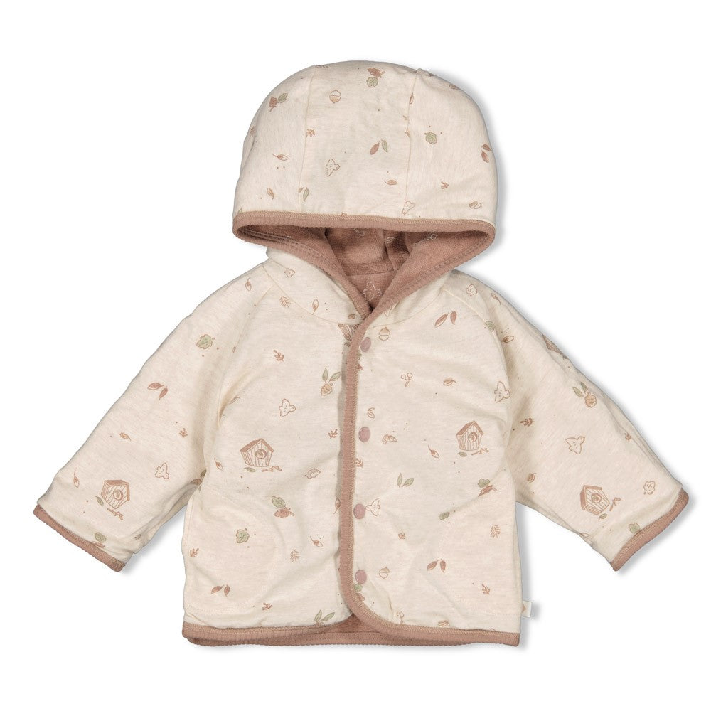 Unisexs Omkeerbaar jasje velours met capuchon - Fall Favorites van Feetje in de kleur Bruin in maat 62.