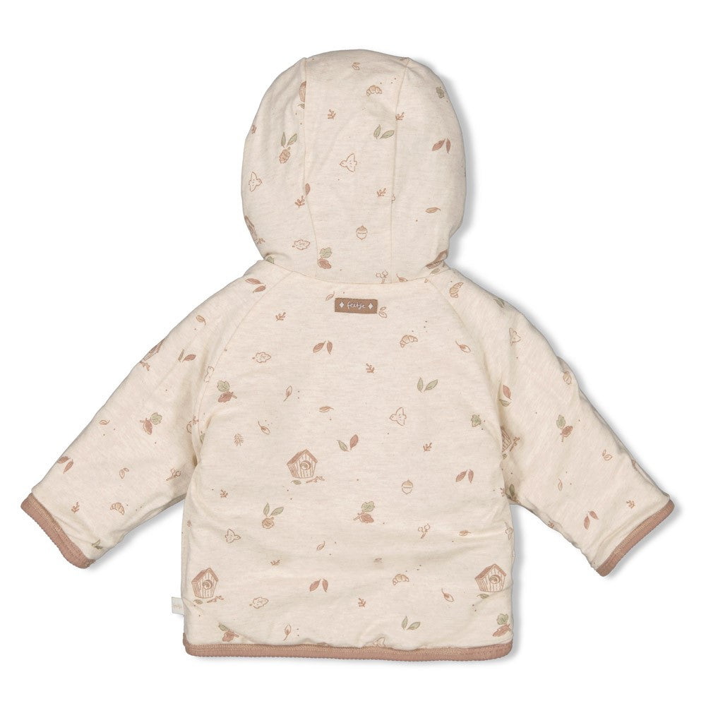 Unisexs Omkeerbaar jasje velours met capuchon - Fall Favorites van Feetje in de kleur Bruin in maat 62.