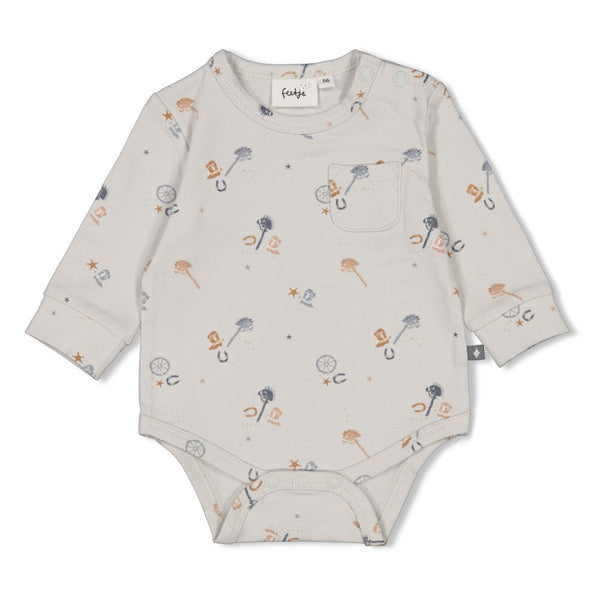 Jongens Romper AOP - Howdy van Feetje in de kleur Blauw in maat 62.