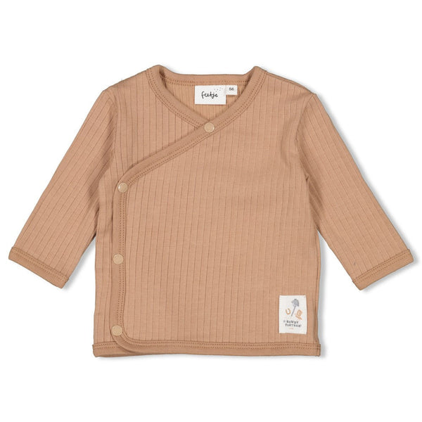 Jongens Overslagshirt rib - Howdy van Feetje in de kleur Bruin in maat 62.