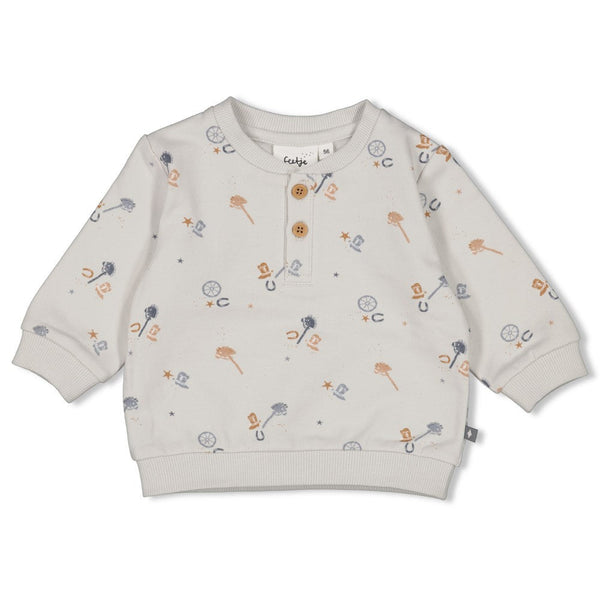 Jongens Sweater AOP - Howdy van Feetje in de kleur Blauw in maat 62.