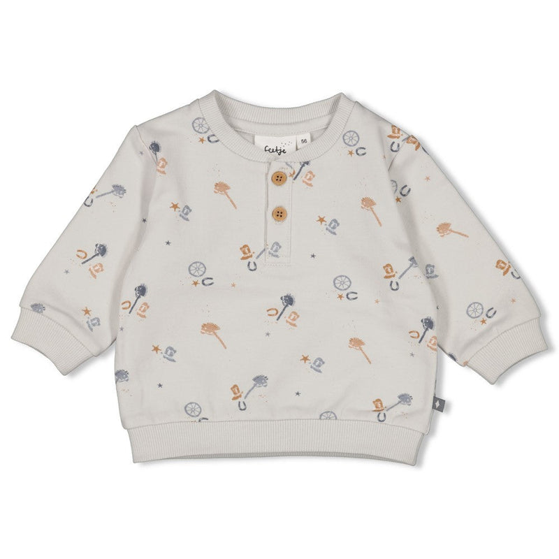 Jongens Sweater AOP - Howdy van Feetje in de kleur Blauw in maat 62.
