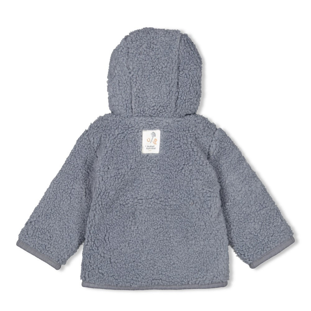 Jongens Bouclé omkeerbaar jasje met capuchon - Howdy van Feetje in de kleur Blauw in maat 62.