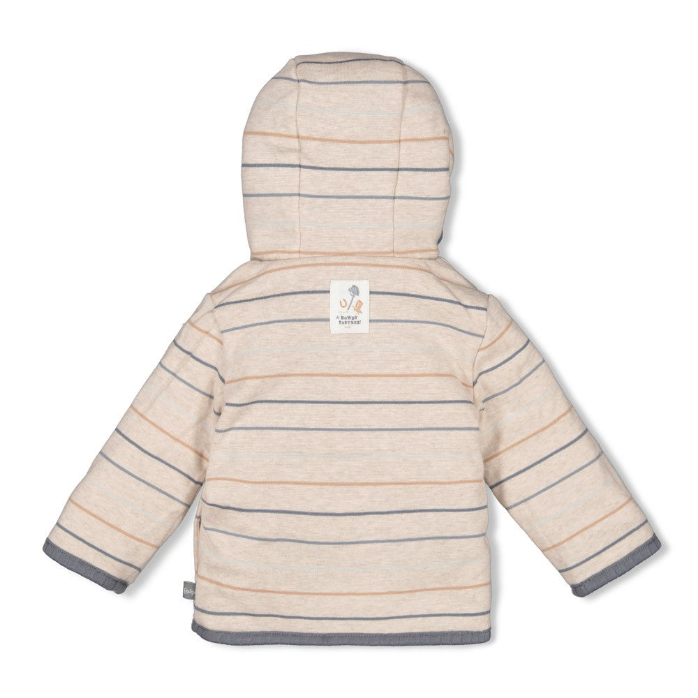 Jongens Bouclé omkeerbaar jasje met capuchon - Howdy van Feetje in de kleur Blauw in maat 62.