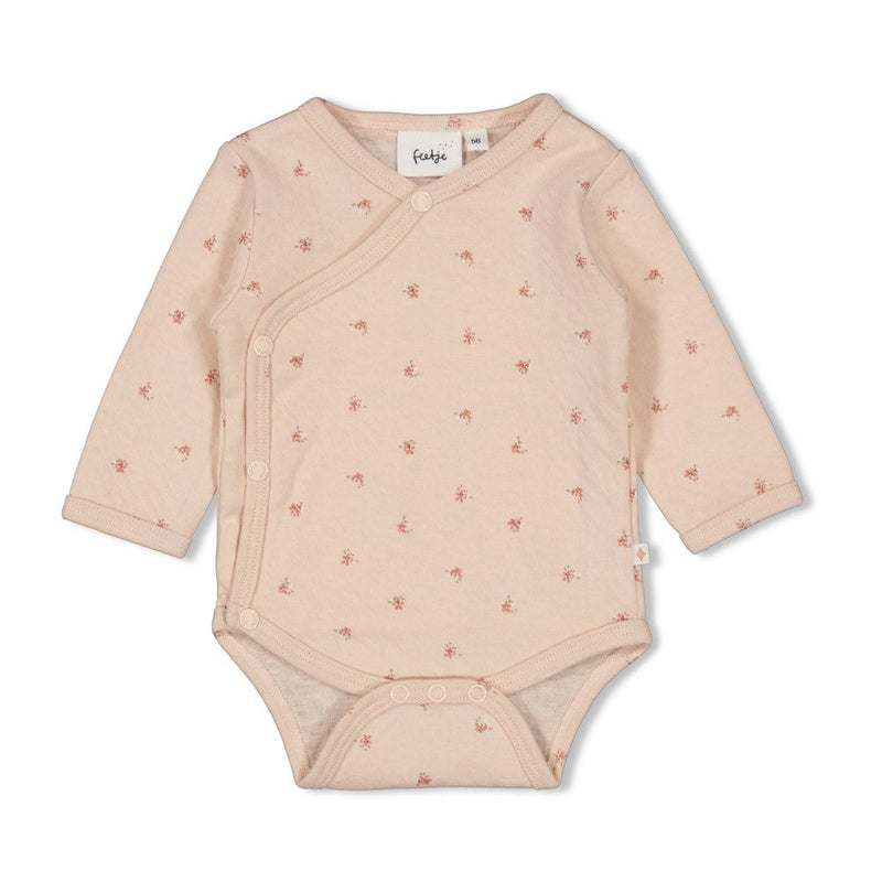 Meisjes Romper AOP - Morning Sun van Feetje in de kleur Roze in maat 62.