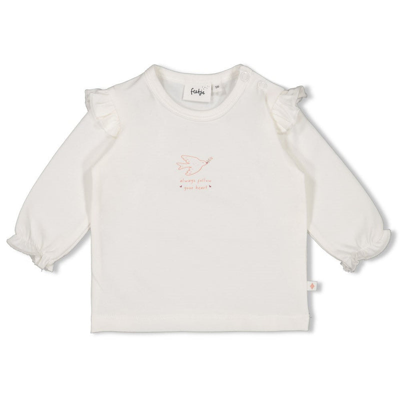 Meisjes Longsleeve - Morning Sun van Feetje in de kleur Off White in maat 62.