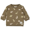 Jongens Sweater AOP - Rawrsome van Feetje in de kleur Groen in maat 86.