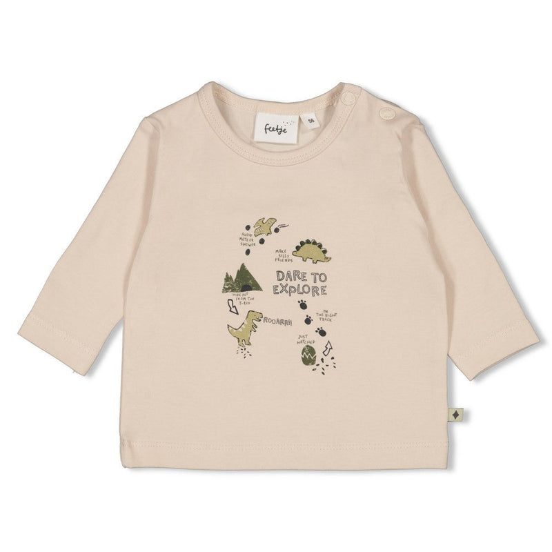 Jongens Longsleeve - Rawrsome van Feetje in de kleur Off White in maat 86.