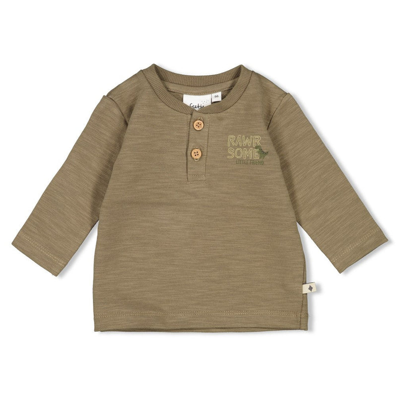 Jongens Longsleeve - Rawrsome van Feetje in de kleur Groen in maat 86.