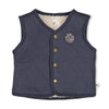 Jongens Omkeerbaar teddy gilet - Narwal van Feetje in de kleur Blauw in maat 86.