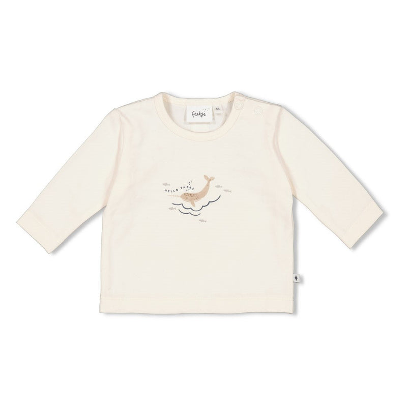 Jongens Longsleeve - Narwal van Feetje in de kleur Off White in maat 86.